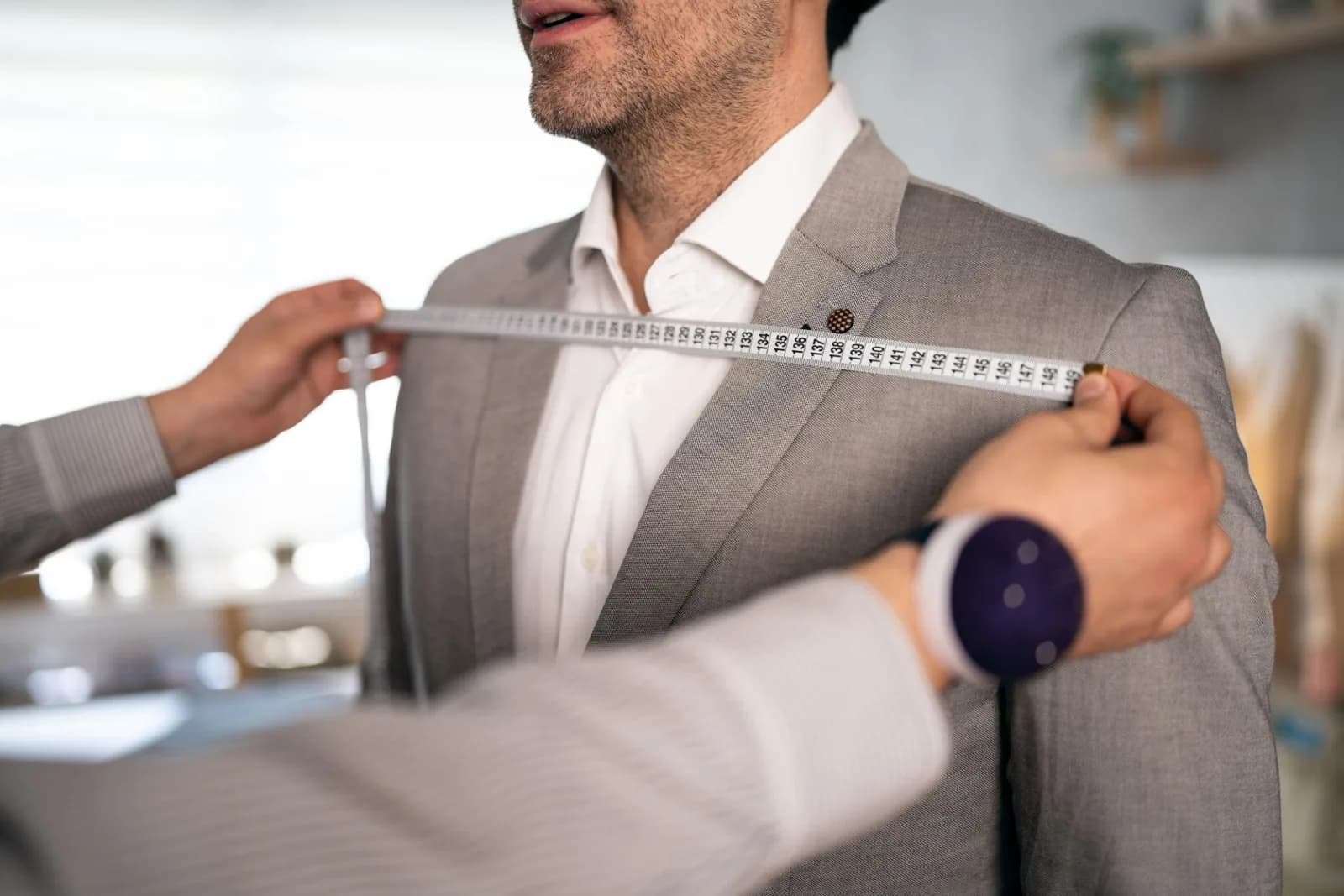 Tuxedo fitting and measurement at Mayller Bridal, Sinking Spring PA